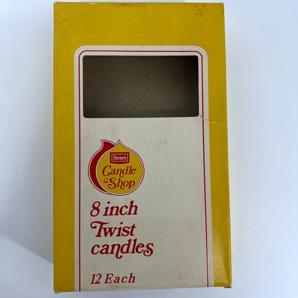 Vintage Sears Candle Shop 8 Inch Twist and Tapered Candles in Box 10 Candles - Picture 2 of 7